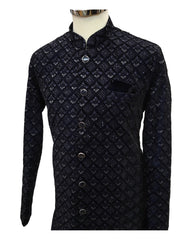 Black Fully Embroidered Sherwani Set - UK Stock - 24h Dispatch - Verna JA 0223