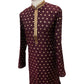 Wine - Handloom Banarasi Mens Kurta Set - UK Stock - 24h Dispatch - JeeHazur VJ 0223
