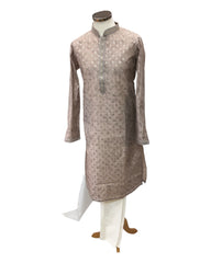 Light Grey / Silver - Rich Designer Mens Indian Kurta Set - SEN2215 JY 1122