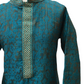Bollywood / Indian weddings - Boys Turquoise Blue Brocade Gold Kurta set - KCS2215 Rp 0322