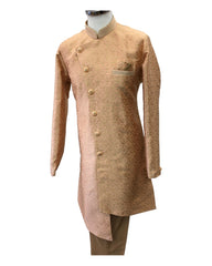 Peach Banarasi Sherwani Style Mens Kurta Set - UK Stock - 24h Dispatch - Mantri VC 0223