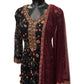 Black Floral  Ready Made Naira Trousers  Suit - UK Stock - 24h Dispatch - ZC2302  HY 0323
