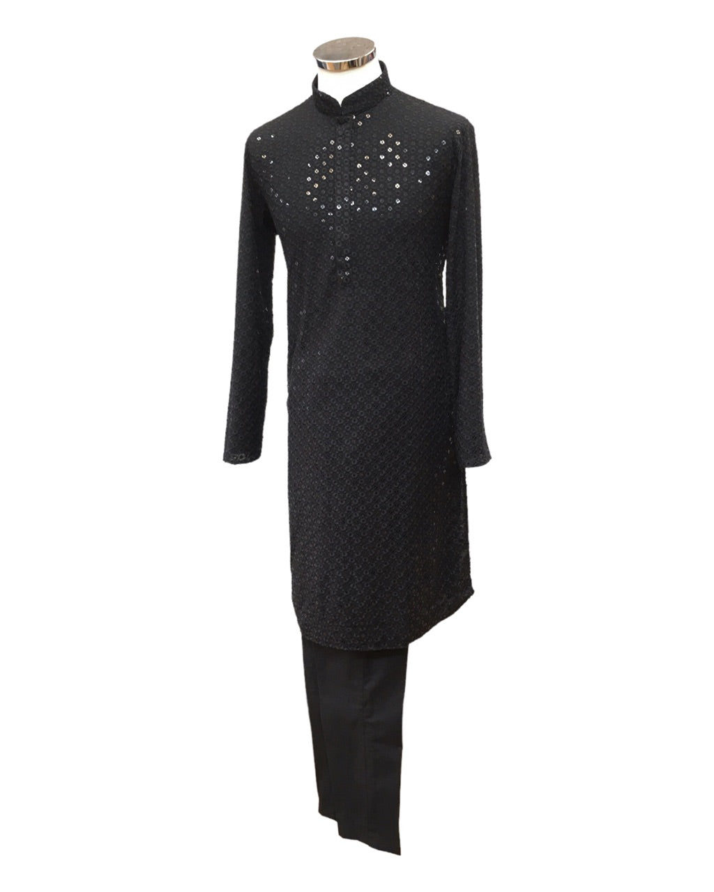 Mens kurta pajama black best sale