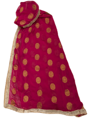 Benarasi Handloom Chiffon Dupatta with Beaded Border - Mix N Match - KAM2003 Rp0320 - Prachy Creations