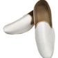 Very comfortable Off White / Cream Raw Silk Loafer Style Mojri - Indian Mens shoes - Mojari, Khossay -  YD2212 A