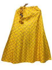 Yellow - Fully Embroidered Mirror Work Lehnga Skirt   - Mix N Match - DCB2210 KP 0122