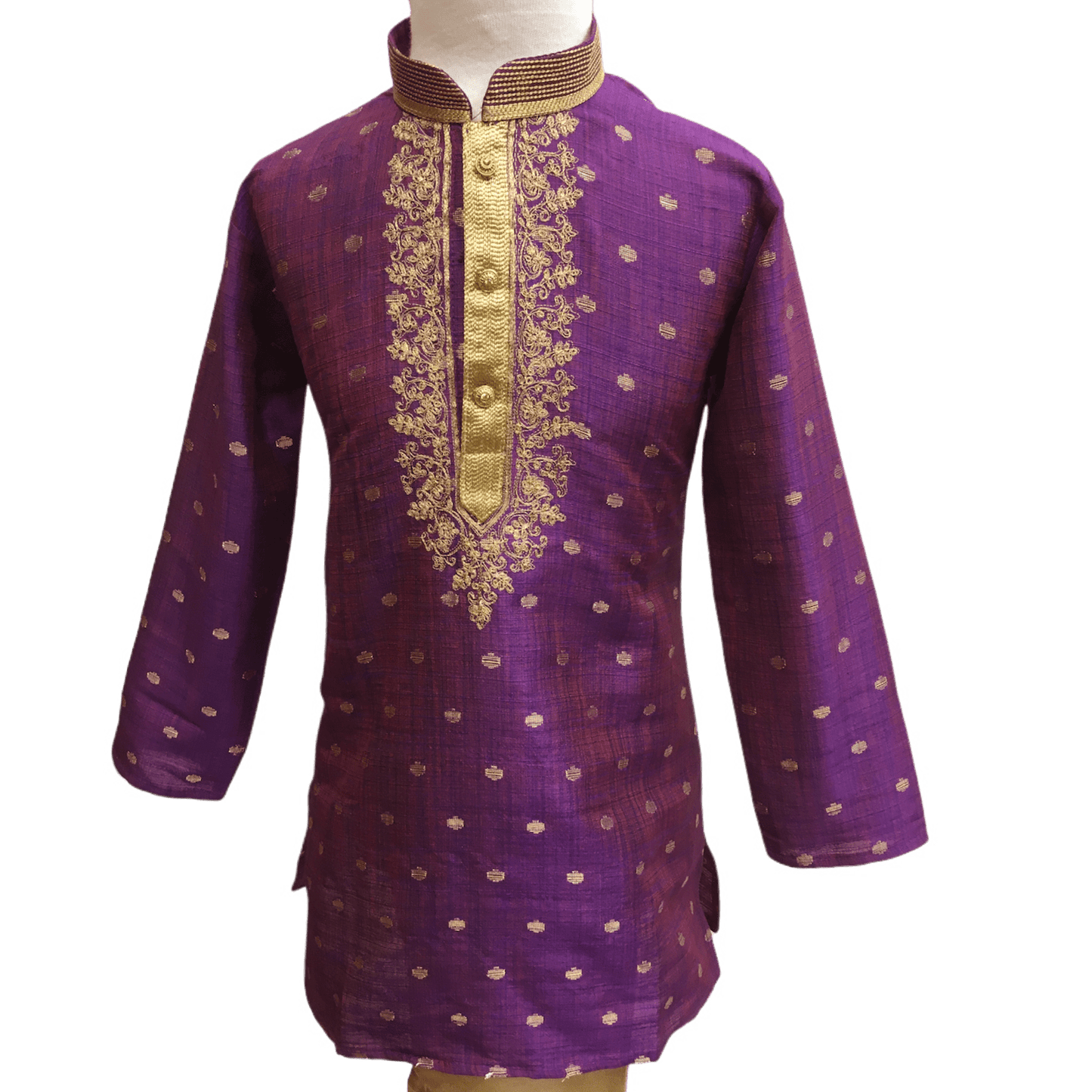 Boys Purple Indian Churidar Set - Handloom Benarasi  -  Bollywood Party Weddings - CKB-VL1913 KT1209 - Prachy Creations