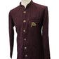 Wine Soft Sherwani Style Mens Kurta Set - UK Stock - 24h Dispatch - OMNI TV 0223