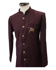 Wine Soft Sherwani Style Mens Kurta Set - UK Stock - 24h Dispatch - OMNI TV 0223