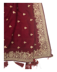 Maroon - Fancy Saree with Blouse Piece - DM2213 VT 0922