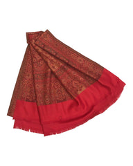Red - Soft Art Wool Handloom Woven Stole - NTC2205 C 1022