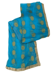Benarasi Handloom Chiffon Dupatta with Beaded Border - Mix N Match - KAM2003 Rp0320 - Prachy Creations