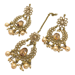 Neutral Gold Ladies Choker Necklace set - Bollywood - Weddings - MAN764KJ 0921