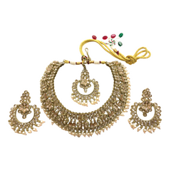 Reverse Stone Choker Necklace set - Bollywood - Weddings - KAJ829 KC 0521