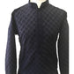 Bollywood / Weddings - Boys Navy Blue Pure Cotton Chikan Kurta set - Emperor KP 0822