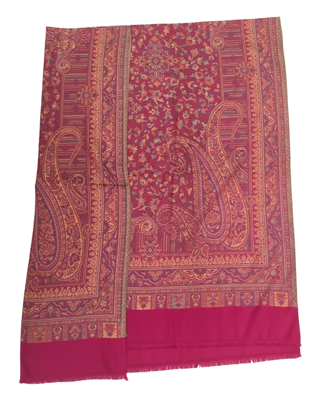 Magenta - Soft Art Wool Handloom Woven Shawl - UK Stock - 24hr - NTC2209 KT 1022