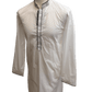 Mens Indian Kurta set in white Cotton,  ( with Draw stringed trousers) - High KC1219 - Prachy Creations