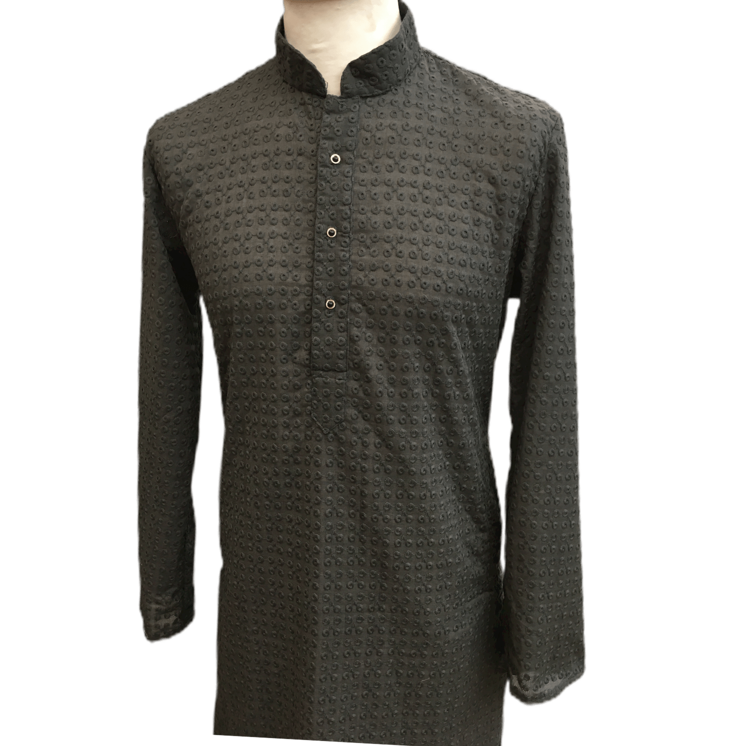 Mens Indian Kurta set in Dark Grey, for weddings, Bollywood Party ( with Draw stringed trousers) - Farari KR1219 - Prachy Creations