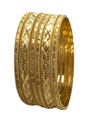 Gold Finish Bangles (Set of 6) - V 0320 SHR2009 - Prachy Creations