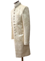 Stunning Off White /. Cream Sherwani with Pastel Embroidery - AC2201 CV0422