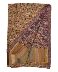 Beige - Fine Wool Jamdani Handloom Woven Shawl - NTC2211 VY 1022
