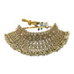 Pearl / Gold - Large Bridal Necklace set with Earrings - KE2301 TP 0323
