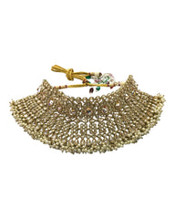 Pearl / Gold - Large Bridal Necklace set with Earrings - KE2301 TP 0323