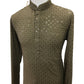 Khaki Brown Lucknowi Mens Kurta Set - UK Stock - 24h Dispatch - MAHARAV VA 0223