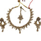Gold Small Size Choker Necklace set with Earrings - DAJ1915Hp 0622