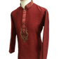 Mens Indian Kurta set in Maroon Burgundy, for weddings, Bollywood Party ( with Draw stringed trousers) - Innova VV0818 - Prachy Creations
