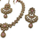 Pink Medium Size Choker Necklace set with Earrings - JIG390Cp 0622