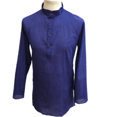 Mens Indian Dhoti Kurta Top in Blue, Thigh Length, for weddings, Bollywood Party  - Alamgir R1219 - Prachy Creations