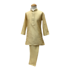 Bollywood / Indian weddings - Boys Gold Brocade Waistcoat and Gold Kurta set - KCS2117KK 1121