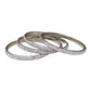 Set of 4 Silver Finish Stone Bangles Set - Bollywood, Weddings 3Line T 1022