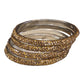 Set of 4 Antique Gold Stone Bangles Set - Bollywood, Weddings 3Line T 1022