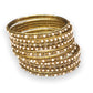 A set of 6 Pearl/ Gold stone Bangles - Bollywood, Weddings, Fancy Dress JAN1840 Vp0519