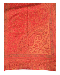 Red - Soft Art Wool Handloom Woven Stole - NTC2205 C 1022