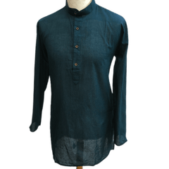 Mens Indian Dhoti Kurta Top in Teal, Thigh Length, for weddings, Bollywood Party  - Alamgir R1219 - Prachy Creations