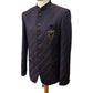 Mens Navy Blue Brocade BandhGala / Prince / Chinese Collar Jacket - Fantastic Fit - CS2302 JP 0123