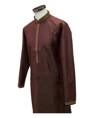 Dark Brown Handloom Mens Kurta Top & Smart Trousers - 24h Dispatch - FLAIR VY 0223