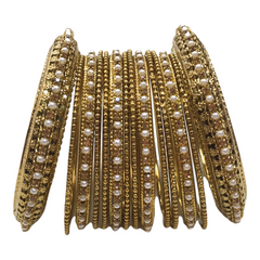 Beautiful Set of 14 Antique finish Pearl bangles - Mix N Match - JB1839T 0921