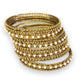 Set of 12 Pearl/ Gold stone Bangles - Bollywood, Weddings, Fancy Dress JAN2012 V0622