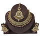 Magenta - Large Size Antique Finish Necklace Set with Earrings - JIG1821 KJ 1122