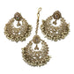 Pearl / Gold - Large Bridal Necklace set with Earrings - KE2301 TP 0323