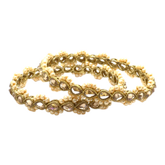 Antique Gold Finish Bangles with pearls (Set of 2) - MNA804Tp 1221