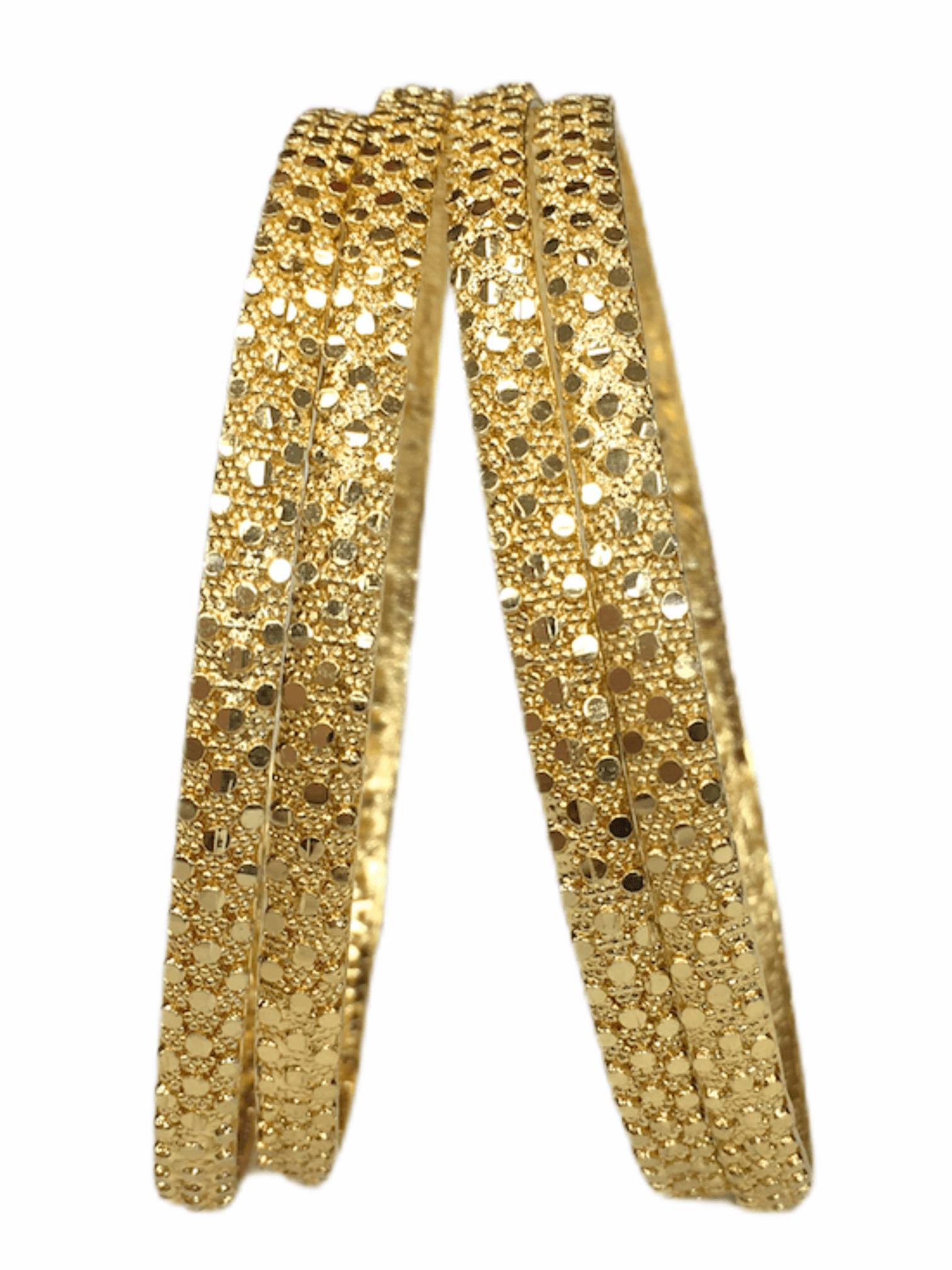 Gold Finish Bangles (Set of 4) - Vp 0320 SHR2008 - Prachy Creations