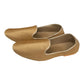 Very comfortable Gold Raw Silk Loafer style Mojri - Indian Mens shoes - Mojari, Khossay -  YD2211 A