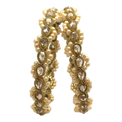 Antique Gold Finish Bangles with pearls (Set of 2) - MNA804Tp 1221
