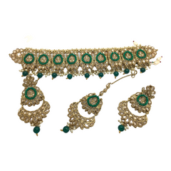 Green Ladies Choker Necklace set - Bollywood - Weddings - HB610KP 0921