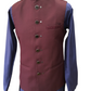 Premium Wine Mens Waistcoat - Self coloured Collar Embroidery - Amazing Fit - DG2201 KP 0422